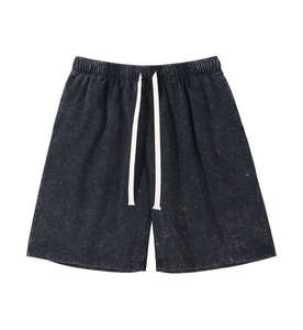 Shorts de sport pour homme en coton, coupe oversize, longueur genou, avec cordon de serrage, séchage rapide, style Oxford délavé, personnalisables, pour l'été - Product Image 2