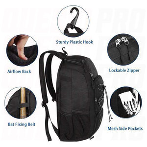 Sac à dos de baseball/softball personnalisé avec logo, compartiment à chaussures, grande capacité, sac de sport pour joueurs et entraîneurs - Product Image 5