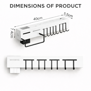 Wall-mounted <b>Storage</b> Organizer <b>Kitchen</b> Knife Spoon Utensils Wall-mounted Holder <b>Rack</b> with Towel Hanger - Product Image 3