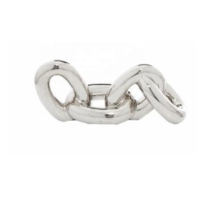 Sculpture moderne en chaîne d'aluminium doré Sculpture de table en métal Étagère Bureau Cadeau de mariage Sculpture Décor - Product Image 6