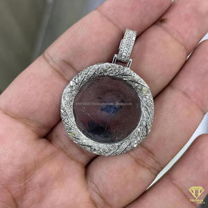 Luxury Personalized <b>Memorial</b> Pendant Necklace With Custom Photo Insert and Diamond Look Finish - Product Image 2