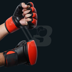 Nuevos Guantes de Boxeo de Medio Dedo para Entrenamiento de Kick Boxing y MMA, Transpirables, de Cuero Vacuno Dorado, en Venta - Product Image 5