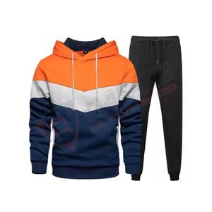 Patchwork à blocs de couleurs respirant coupe ajustée vente en gros personnalisé hommes 2 pièces survêtements-ensembles polyester-jogging survêtements - Product Image 4
