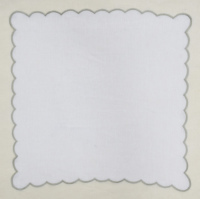 Serviette de table élégante et luxueuse en lin fait main avec bord festonné et bordure brodée, écologique, pour table de mariage
