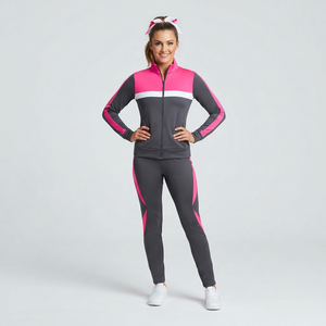 Custom Women Cheerleading Warm Up Tracksuit Full Zip Sports <b>Jacket</b> and Matching Pants Lightweight Athletic Team Uniform - Product Image 4