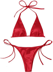 Maillot de bain bikini respirant et confortable pour femme avec design taille haute en Spandex/Nylon, séchage rapide et respirant - Product Image 3