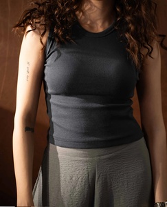 Hot Selling Tank <b>Tops</b> Ribbed Tank <b>Top</b> Gym Fitted Tank <b>Top</b> Plain Neck Cotton Ribbed Sleeveless Women's Tank <b>Top</b> - Product Image 5