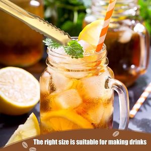 Factory Direct Wholesale Reusable Stainless Steel Ice Tongs with <b>Weighted</b> Metal Pour Spout Liquor Bottle Pourer <b>Bar</b> Acc - Product Image 5