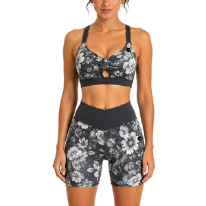 Conjunto Deportivo Personalizado sin Costuras para Mujer, Ropa Deportiva Elástica para Entrenamiento Físico, Ropa Deportiva Activa de Dos Piezas - Product Image 1