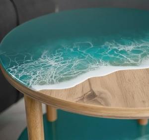 Table à manger en bois massif et résine époxy de qualité supérieure, de style luxueux, pour la maison et la décoration, en provenance d'Inde - Product Image 5