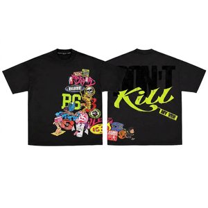 เสื้อยืดสตรีทแวร์ผู้ชายไซส์ใหญ่ พิมพ์ลายการ์ตูน แขนสั้น คอกลม ผ้าเจอร์ซีย์คอตตอน 100% - Product Image 3
