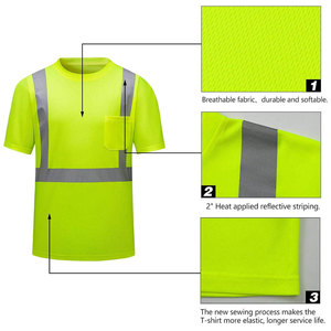 เสื้อยืดเซฟตี้ผู้ชาย Econex Sports สีน้ำเงินสะท้อนแสง ป้องกันรอยยับ ระบายอากาศ แห้งเร็ว มองเห็นได้ชัดเจน ผลิตจากผ้าฝ้าย - Product Image 4