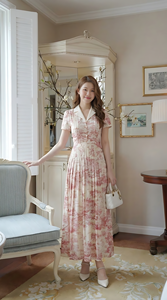 Vestido Midi Floral Elegante para Mujer, Primavera-Verano, Precio Directo de Fábrica, Fabricante de Ropa Personalizada OEM ODM, Venta al Por Mayor - Product Image 3