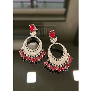 Luxury Premium Quality <b>Silver</b> Polish Earrings Modern Wear Party Wedding Function Wear Collection For Women And Girl - Product Image 1