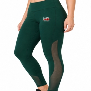 Leggings de yoga personnalisés pour femmes, qualité supérieure, taille haute, panneaux en mesh, tissu extensible prêt pour le yoga, qualité export - Product Image 3