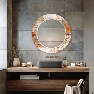 Round Glass Wall <b>Mirror</b> Weathered Copper Patina Inspired Design Handmade Bone Inlay Modern Bathroom Vanity <b>Mirror</b> REHMAN CRAFT - Product Image 6