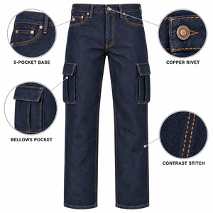 <b>Mens</b> Tactical Cargo Pants Multi Pocket Outdoor <b>Work</b> <b>Trousers</b> Cotton Blend Casual Streetwear OEM ODM Wholesale - Product Image 6