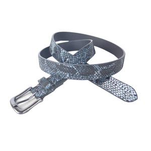 Cinturón de Cuero Genuino de Vaca con Estampado Animal por Transferencia Térmica, Hebilla Cuadrada de Aleación, Reversible, Estilo Vintage Casual - Product Image 1