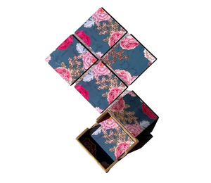 Posavasos de madera y meena con trabajo Minakari, ideal para la reventa en tiendas de decoración del hogar por Blossom Craft India. - Product Image 1