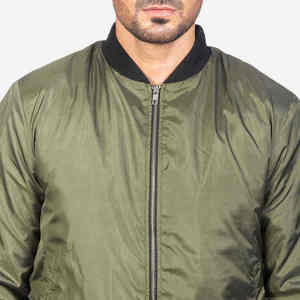 OEM Top Quality Outwear Zip Up <b>Men's</b> Bomber <b>Jackets</b> Custom Design <b>Lightweight</b> Fabric Rib Neck Loose Fit Flight Bomber <b>Jackets</b> - Product Image 3