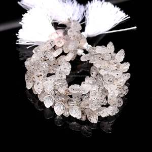 Perles de pierres précieuses en quartz à pois en forme de feuille, sculptées à la main, pour la fabrication de bijoux, 10-11MM, perles de quartz à pois naturelles, vente en gros - Product Image 4