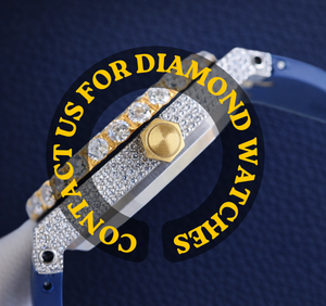 Reloj Personalizado con Caja Redonda, Esfera Azul, Diamante Moissanita y Correa de Goma Azul, Características Clásicas, Colección para Fiestas - Product Image 5