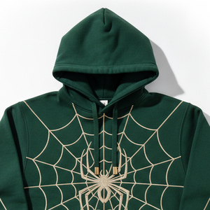 เสื้อฮู้ดสตรีทแวร์ Y2K ลายใยแมงมุมประดับเพชร พิมพ์ลายพัฟฟ์  ผ้าฝ้ายฟลีซสั่งทำพิเศษ เสื้อกันหนาวผู้ชาย - Product Image 4