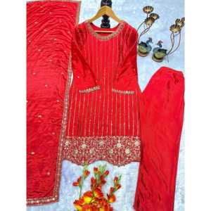 Conjunto de traje de fiesta de diseñador para mujer, parte inferior y Dupatta - Product Image 2