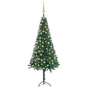 82.7 \ "albero di natale artificiale angolo PVC verde con luci LED e Set di sfere - Product Image 1