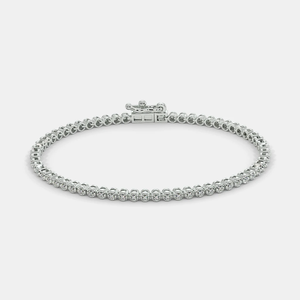Elegante Pulsera de Tenis de Plata de Ley con Diamantes de Corte Redondo, Joyería Clásica de Moda para Mujer - Product Image 3