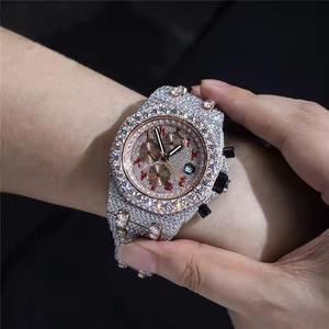 Reloj Unisex de Lujo MB ETERNAL JEWELS con Diamantes de Moissanita, Aleación de Cuarzo, Movimiento ETA, Estilo Hip Hop, Totalmente Cubierto de Diamantes, para Uso Diario - Product Image 3