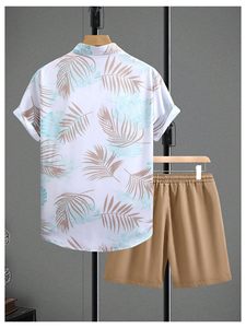 Conjunto a juego para hombre, camisa de manga corta con estampado, pantalones cortos de playa, informal, colorido, ligero, conjunto de dos piezas para hombre. - Product Image 5