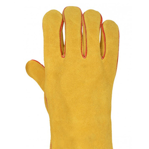 ถุงมือเชื่อมงานหนักคุณภาพสูง วัสดุหนังแท้ ป้องกันความร้อน ขายดี รับทำโลโก้ ถุงมือเชื่อมกันน้ำสำหรับงานอุตสาหกรรม TIG/MIG - Product Image 6