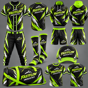 Paquete de Uniformes de Béisbol Personalizados con Diseños de Transferencia Térmica, Logotipo Personalizado, Uniforme Completo de Béisbol, Poliéster Transpirable - Product Image 1