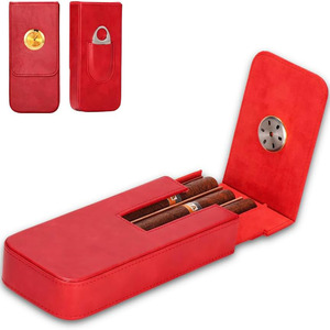 Estuche de Cigarros Portátil de Cuero Premium con Cortador Integrado, Protección de Viaje Incorporada, Multifuncional, Elegante, Ideal para Regalo - Product Image 6
