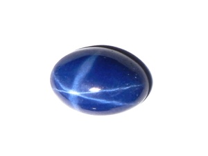 Zafiro Azul Estrella Ovalado de 8x12mm, 4 Quilates, Creado en Laboratorio, Cabujón Pulido con Efecto de Estrella de 6 Puntas para Joyería - Product Image 2