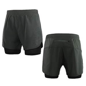 Pantalones Cortos Deportivos de Color Sólido para Hombre, Cintura Elástica, Secado Rápido, Tejido de Poliéster, Ajuste Atlético, Cintura Media, con Bolsillos - Product Image 4