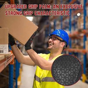 Guantes Mecánicos Amara de Cuero Sintético de Alta Calidad, Resistentes a Impactos, con Dedos y Palma Acolchados, Guantes de Seguridad para Trabajo Pesado - Product Image 4