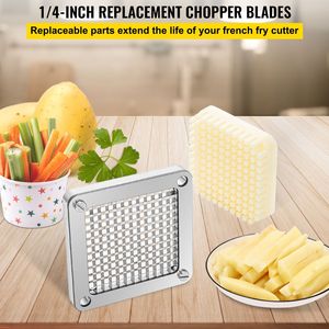 Lame di Ricambio in Acciaio Inossidabile per Tritatutto, Set da 3 Pezzi da 1/4 di Pollice per Patatine Fritte, con 6 Lame Extra, Nuove Condizioni - Product Image 2