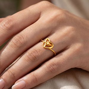 Airlight Heart Gold Ring Radiant Heart Meadow Ring Premium Filigree Gold Ring Featuring <b>Repeating</b> Heart Motifs and Shine - Product Image 2