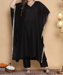 Luxury Kaftan Abaya Handmade Moroccan Arabian kaftan Dress Long Sleeve V Neck Polyester Regular Fit Casual Evening Party <b>Flared</b> - Product Image 1