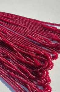 Piedras Preciosas de Rubí Longido Natural de 3-5 mm, Cuentas Facetadas en Forma de Rondelle, Rubí Rojo Natural, Cuentas Talladas para Joyería - Product Image 2