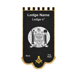 Fabricant de bannières de Loge Bleue Maçonnique – Personnalisation Nom, Numéro, Grade – Broderie Cérémonielle – Régalia Murale - Product Image 1