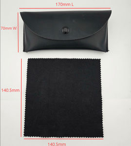 Nouveauté RTS : Étui à lunettes classique en cuir PU souple de forme rectangulaire avec chiffon de nettoyage noir, noir, 170*70*40mm, unisexe - Product Image 6