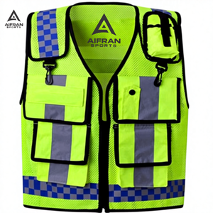 เสื้อกั๊กสะท้อนแสงความปลอดภัยสูง Aifran ระบายอากาศได้ดี เหมาะสำหรับการลาดตระเวนจราจรและการปั่นจักรยาน - Product Image 1
