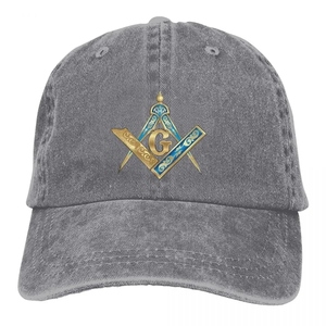 Gorra Masónica al por Mayor, Estilo Vintage Negro, con Diseño Decorativo de Compás Cuadrado, Personalizable - Product Image 3