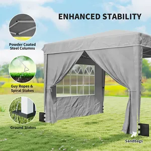 Tenda da Esterno in PVC Resistente e Impermeabile, Gazebo Portatile in Alluminio per Eventi in Giardino - Product Image 5
