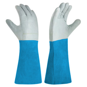 Gants de travail de haute qualité certifiés CE, résistants, en cuir de vachette grainé et croûte, pour soudage TIG, avec bandes réfléchissantes de sécurité - Product Image 2