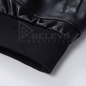 Custom Men's Slim Fit Leather Jacket Turn-down Collar Zipper Closure Moto Biker Style <b>Winter</b> Solid Black Streetwear - Product Image 4