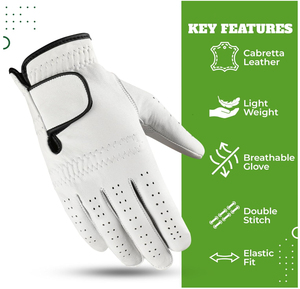 Gants de golf Vantrex Industries VI-GG-673 unisexes en cuir Cabretta respirant antidérapant avec sangle de poignet réglable pour droitier - Product Image 3